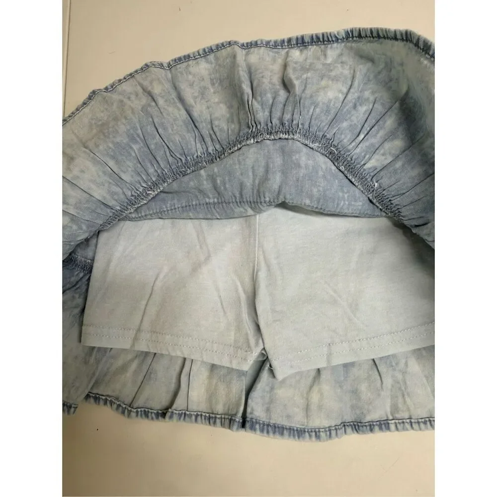 Wonder Nation Light Blue Girls Skort Size 5T Ruffle Smocked Details